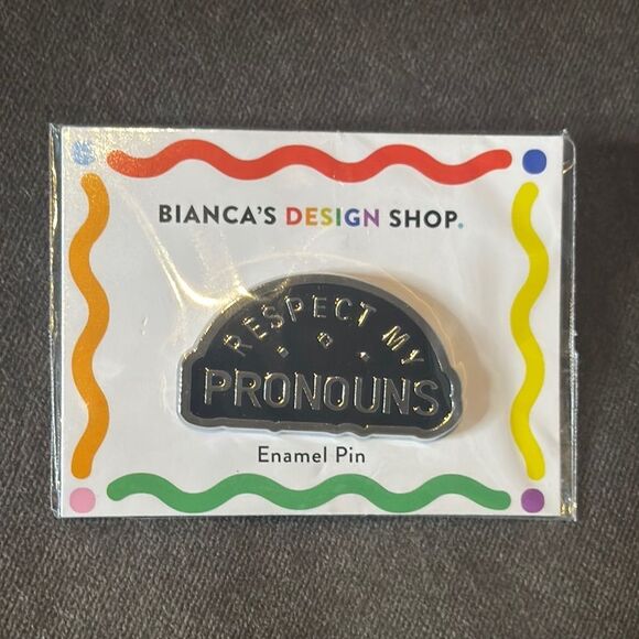 Respect My Pronouns Enamel Pin for Pride Events by Bianca’s Design Shop NEW - Picture 1 of 4